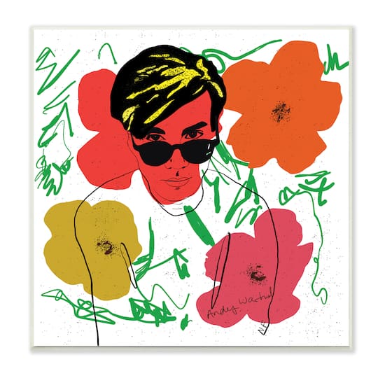 Stupell Industries Andy In Glasses Expressive Artist Abstract Flowers, 12" x 12"
